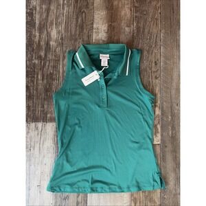 Ladies TOMMY BAHAMA Kelly Green & White Sleeveless Polo Golf Shirt  Size XS
